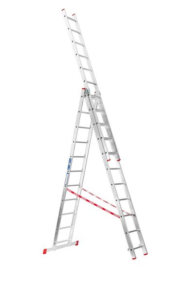 Trzyczęściowa aluminiowa drabina HOBBY, 3x11 stopni, 6,75 m