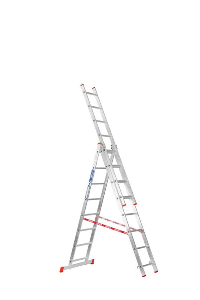 Trzyczęściowa aluminiowa drabina HOBBY, 3x8 stopni, 4,52 m