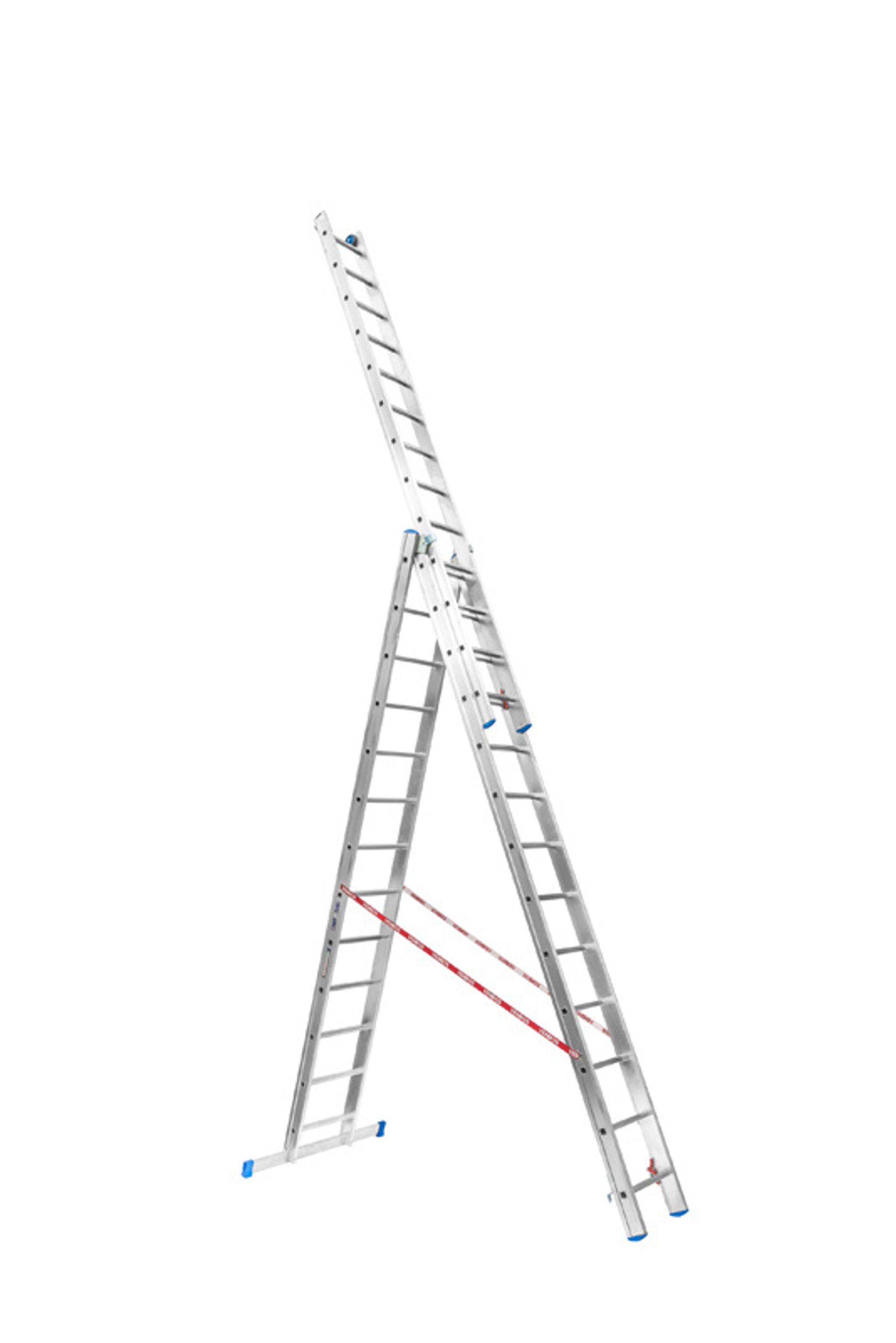 Trzyczęściowa aluminiowa drabina PROFI, 3x13 stopni, 8,22 m