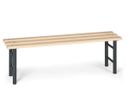 Umkleidebank, Latten-Sitz, 1500 mm, anthrazitfarbene Beine