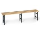 Umkleidebank, Latten-Sitz, 2000 mm, anthrazitfarbene Beine