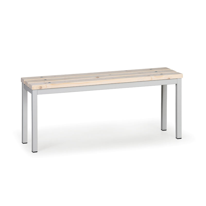 B2B Partner Umkleidebank mit Latten-Sitz, Länge 1000 mm, grau