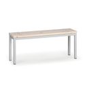 Umkleidebank mit Latten-Sitz, Länge 1000 mm, grau