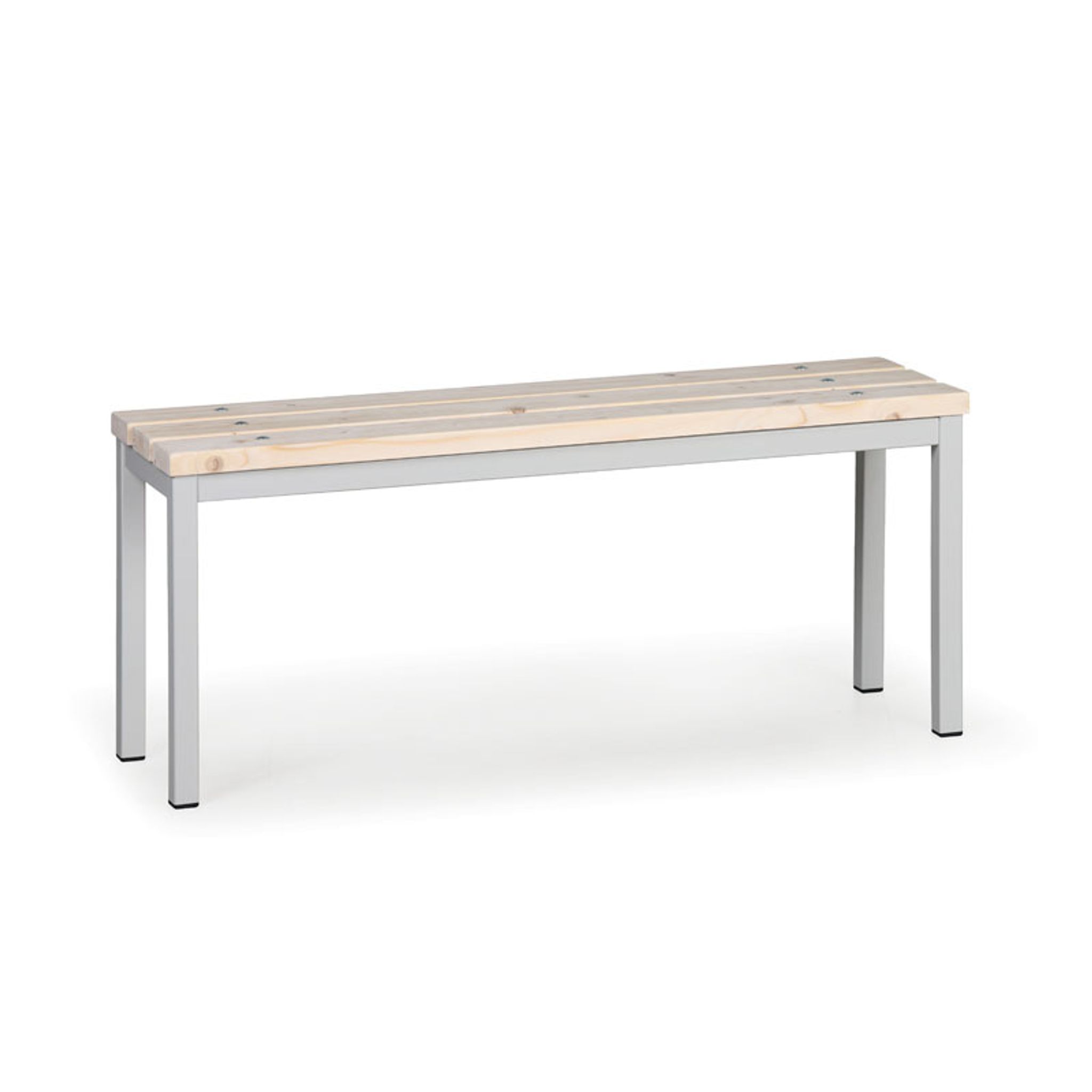 Umkleidebank mit Latten-Sitz, Länge 1000 mm, grau