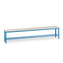 Umkleidebank mit Schuhrost, Latten-Sitz, Länge 2000 mm, blau