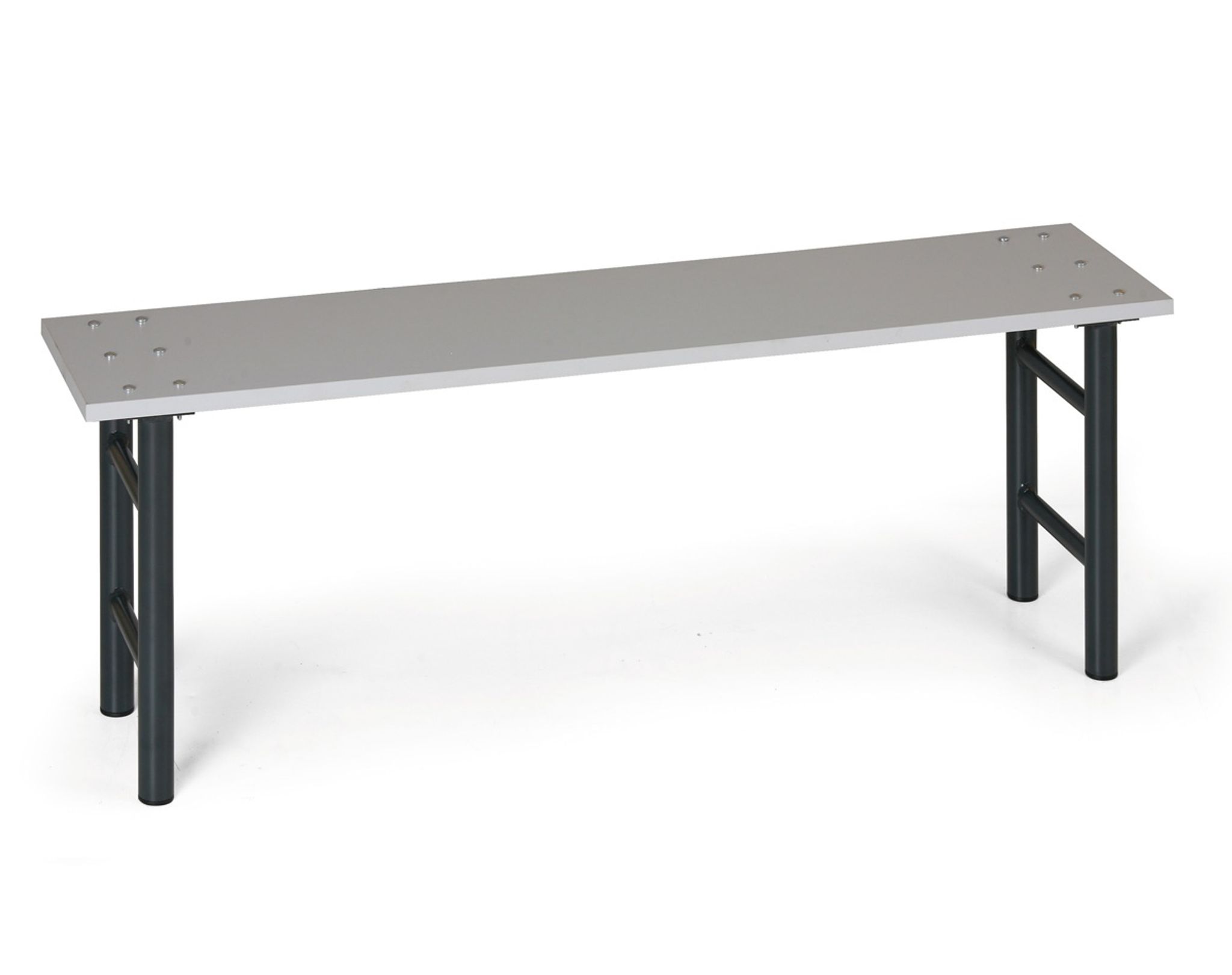 Umkleidebank, Sitzfläche – Laminat, 1500 mm, anthrazitfarbene Beine