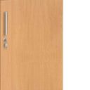 Úzká kancelářská skříň PRIMO 2023, 1781 x 400 x 420 mm, šedá / buk
