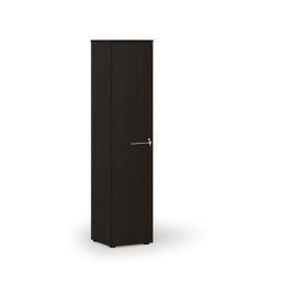 Úzká kancelářská skříň PRIMO WOOD, 400 x 420 x 1781 mm, wenge