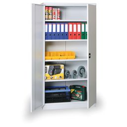 Úzka policová dielenská skriňa, zváraná, s nosnosťou 60 kg na polici, šírka 1200 mm