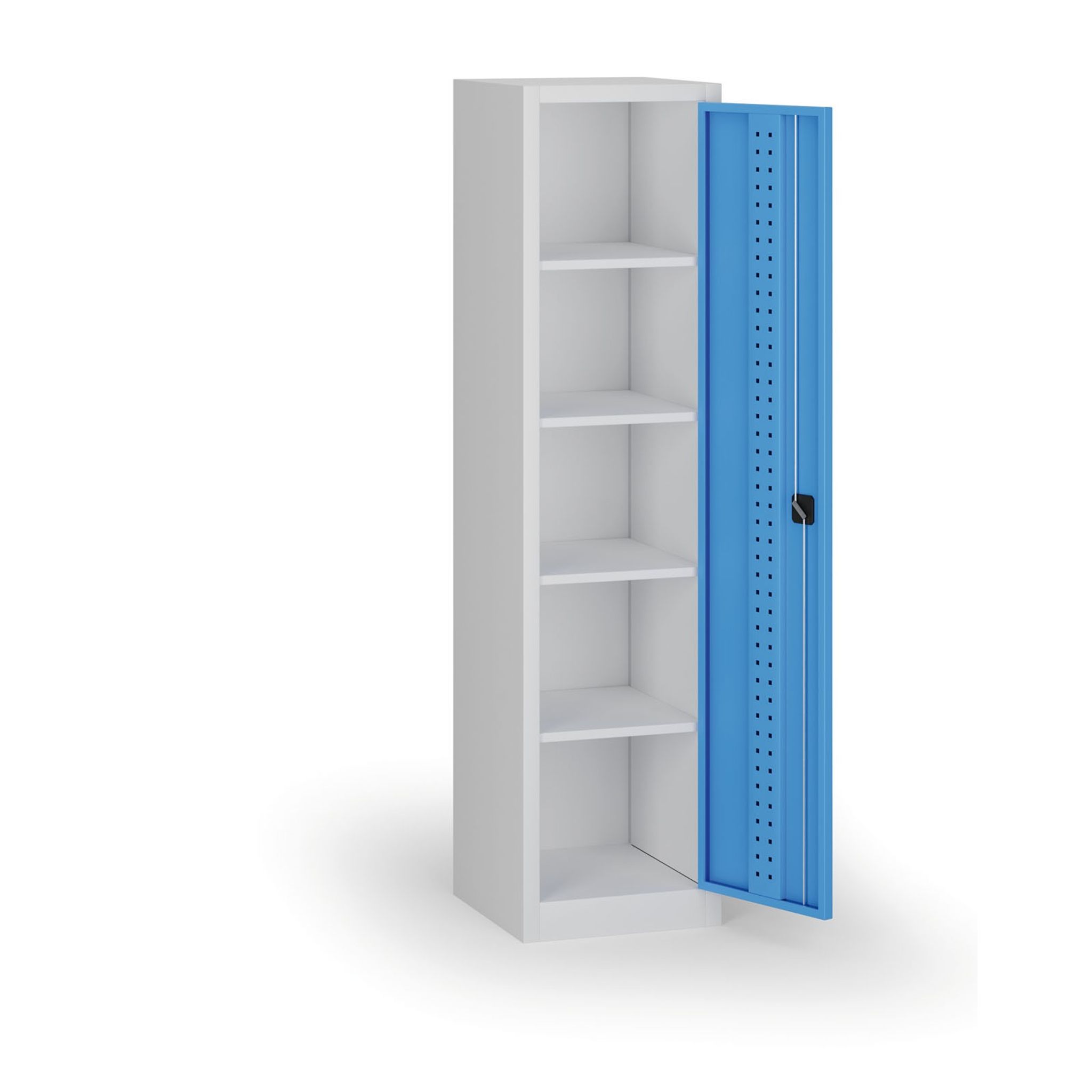 Úzká policová dílenská skříň, 4 police, 1950 × 505 × 500 mm