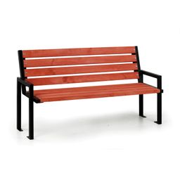 Venkovní lavička CITY s opěradlem, 1660 mm, kaštan
