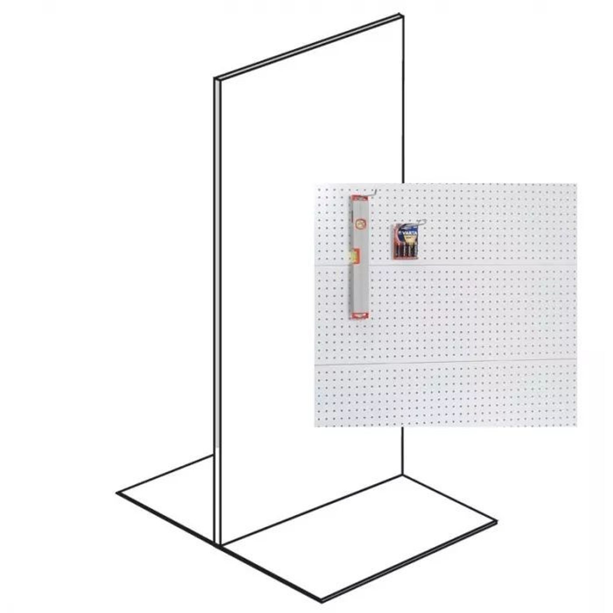 Verkaufsregal beidseitig, Lochwände, 1600 x 1000 x 900 mm, Anbauregal, weiß