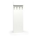 Věšáková stěna HORIZONT, 4 háčky, police, bílá