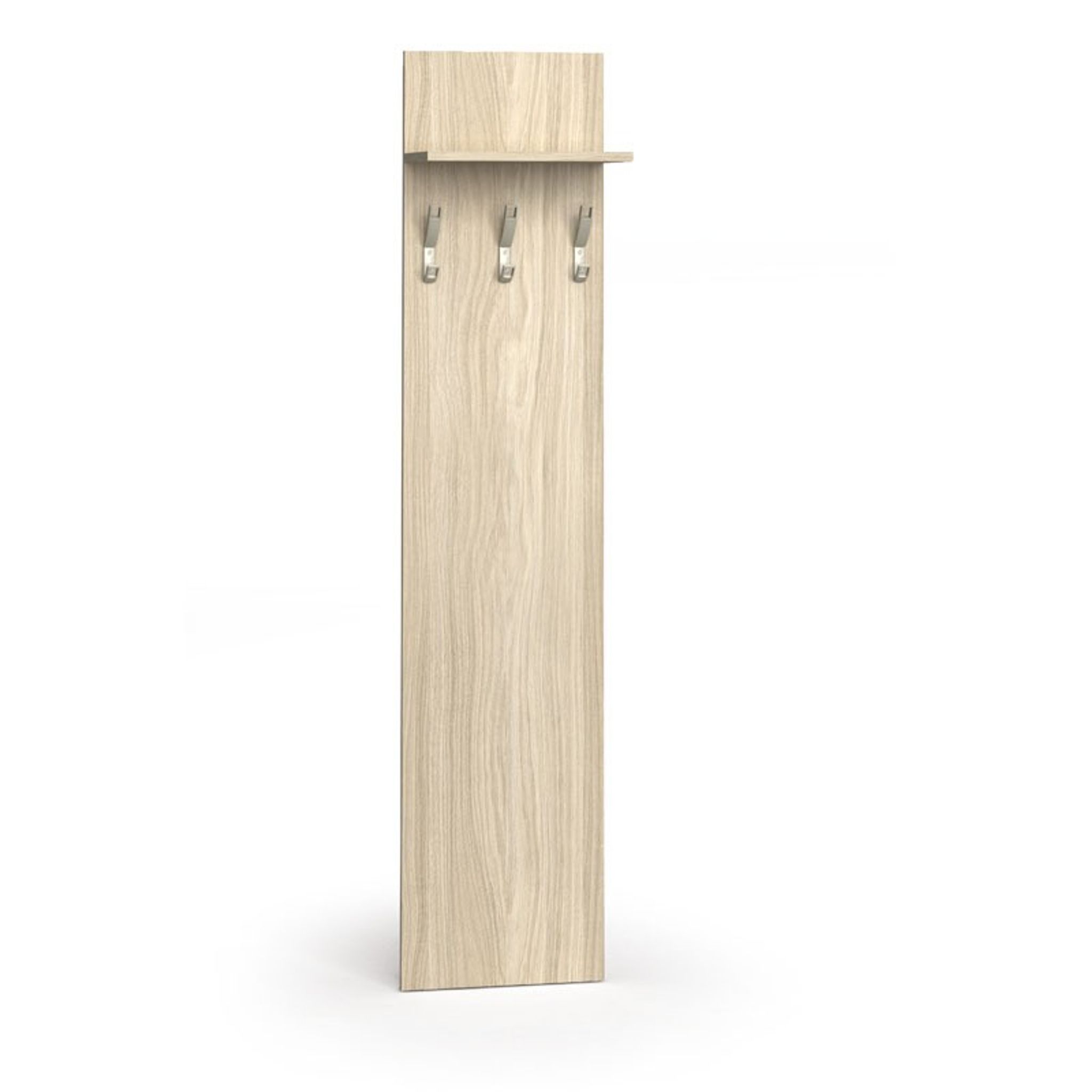 Věšáková stěna PRIMO WOOD, 3 háčky, police, léta svisle, dub přírodní