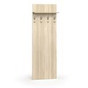 Věšáková stěna PRIMO WOOD, 4 háčky, police, léta svisle, dub přírodní