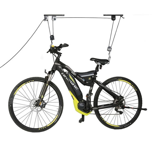 Vešiak na bicykel na strop, kladkový, nosnosť 20 kg