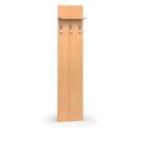 Vešiaková stena PRIMO WOOD, 3 háčiky, polica, roky zvisle, buk