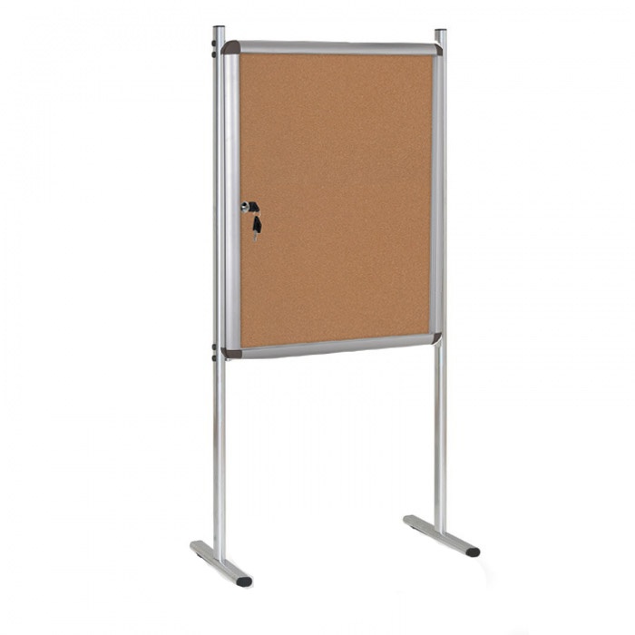 Fotografia produktu: Vnútorná vitrína na stojane, 720 x 980 mm, korková, obojstranná