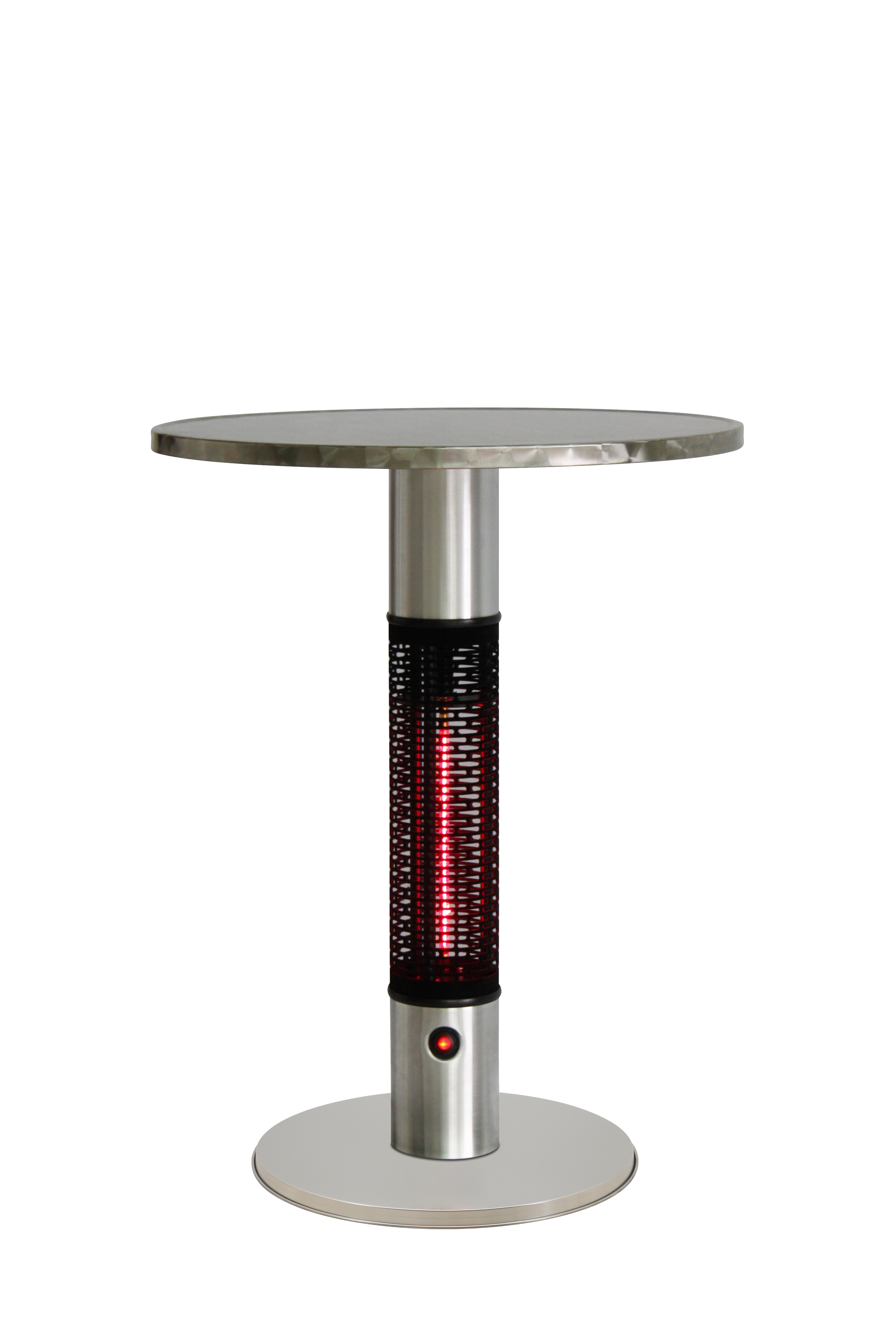 Fotografia produktu: Vyhrievaný terasový stôl s infražiaričom, 1500 W, Ø 600 mm, nerezový