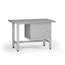 Výškově nastavitelný dílenský stůl G5, 1200 x 750 x 800-1000 mm, 1x skříňka, šedá