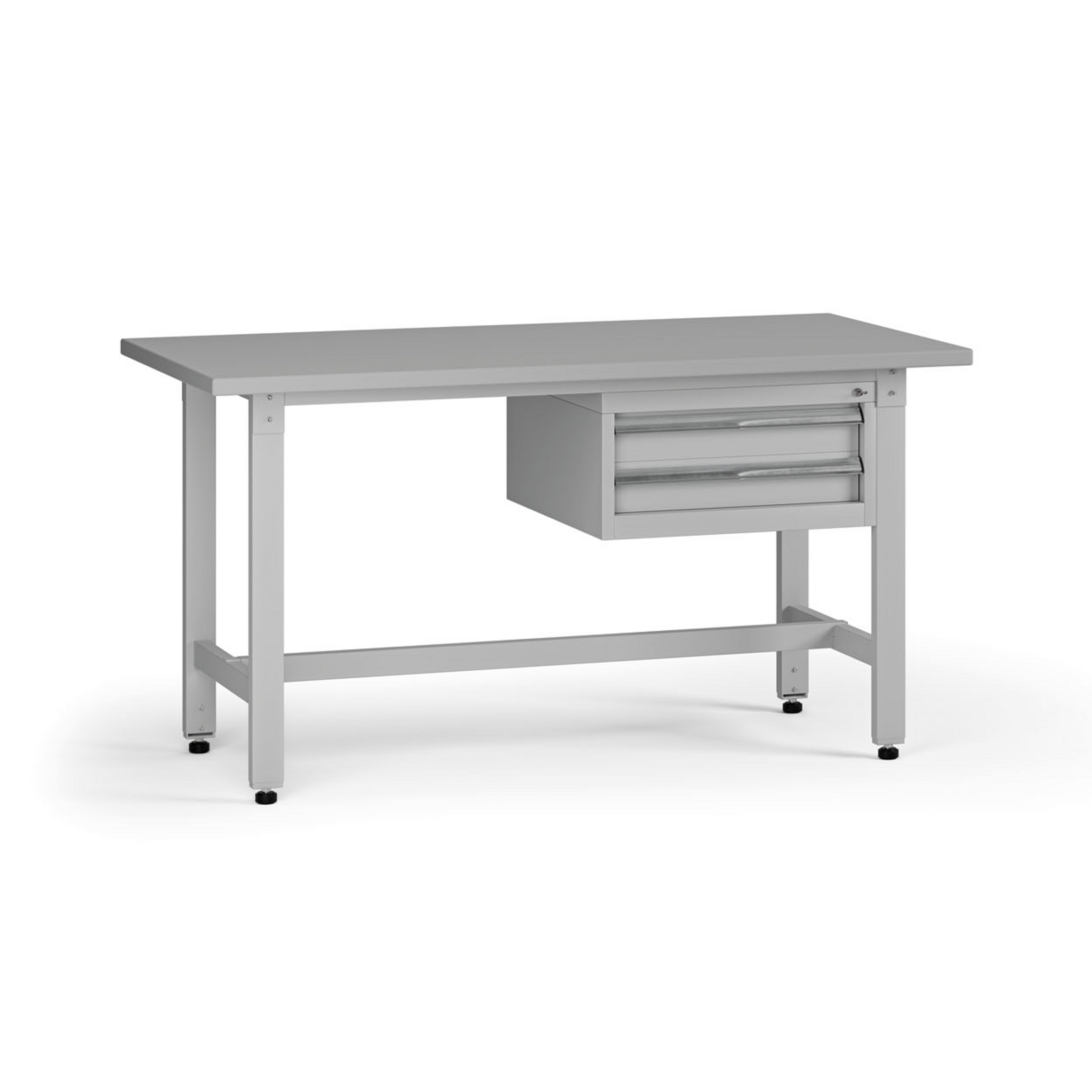 Výškově nastavitelný dílenský stůl G5, 1500 x 750 x 800-1000 mm, 1x kontejner, 2 zásuvky