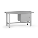 Výškově nastavitelný dílenský stůl G5, 1500 x 750 x 800-1000 mm, 1x skříňka, šedá