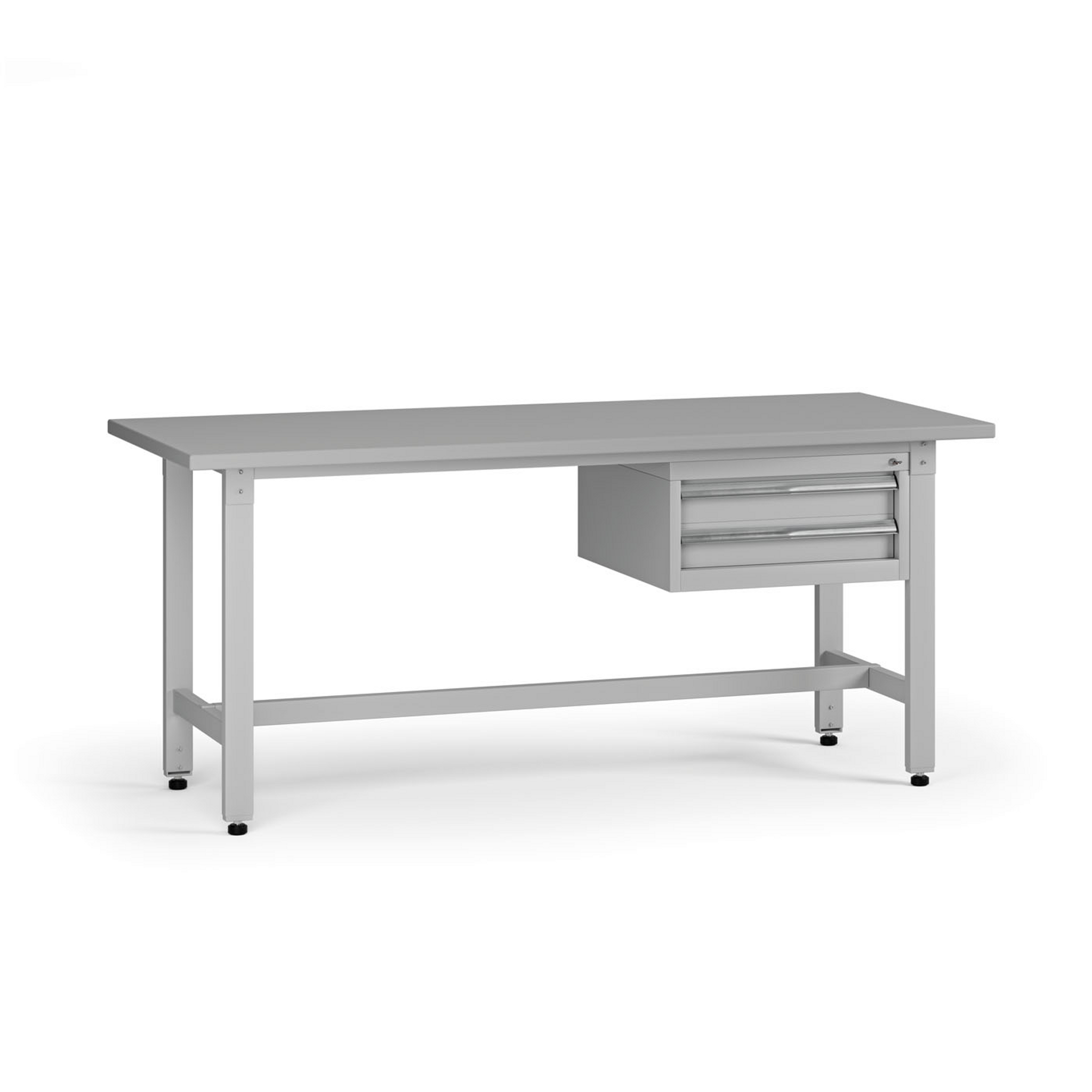 Výškově nastavitelný dílenský stůl G5, 1800 x 750 x 800-1000 mm, 1x kontejner, 2 zásuvky