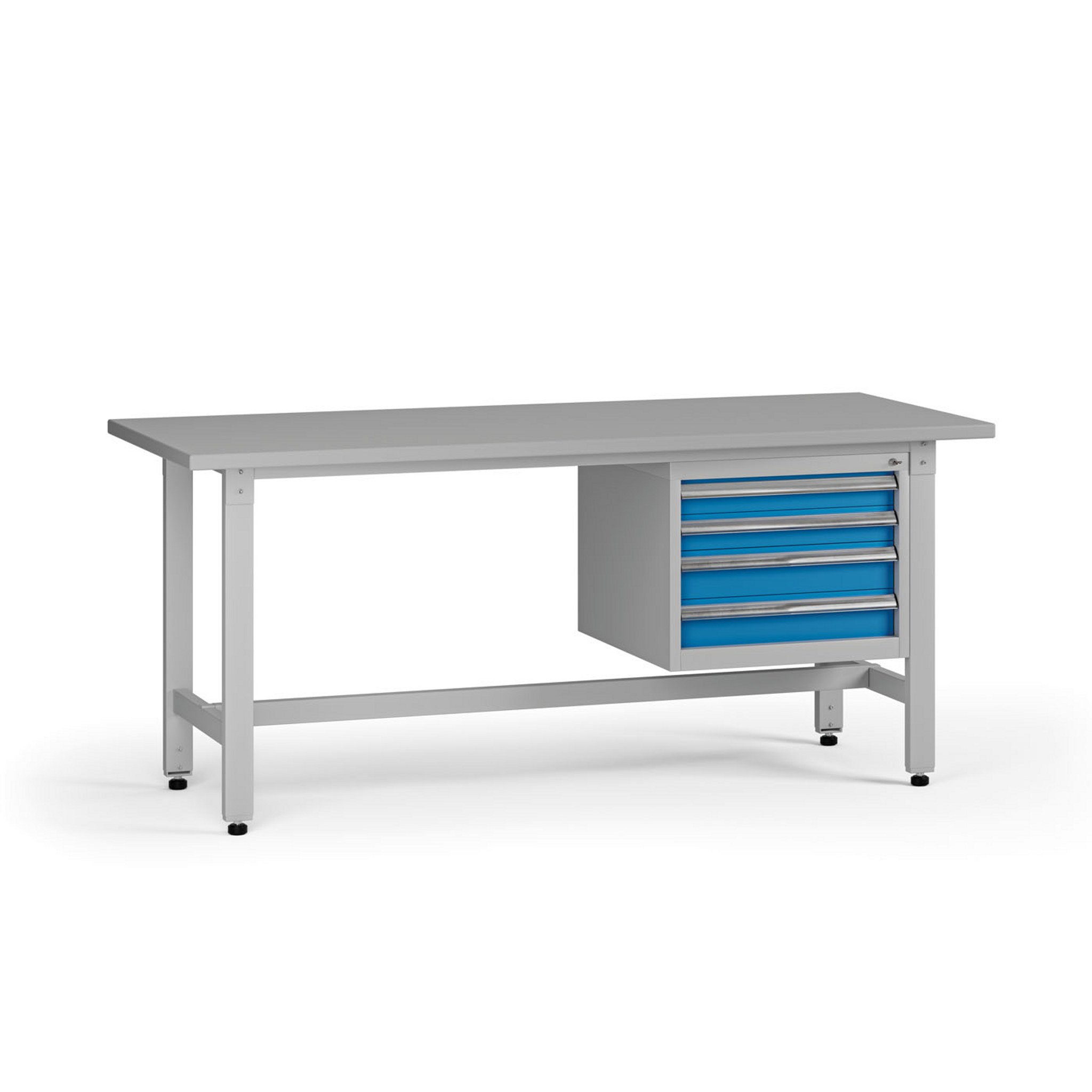 Výškově nastavitelný dílenský stůl G5, 1800 x 750 x 800-1000 mm, 1x kontejner, 4 zásuvky