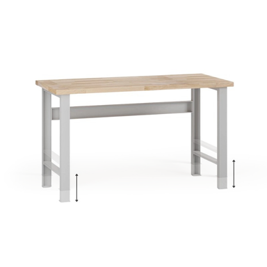 Výškově nastavitelný dílenský stůl G7, buková spárovka, 1500 x 685 x 840-1040 mm