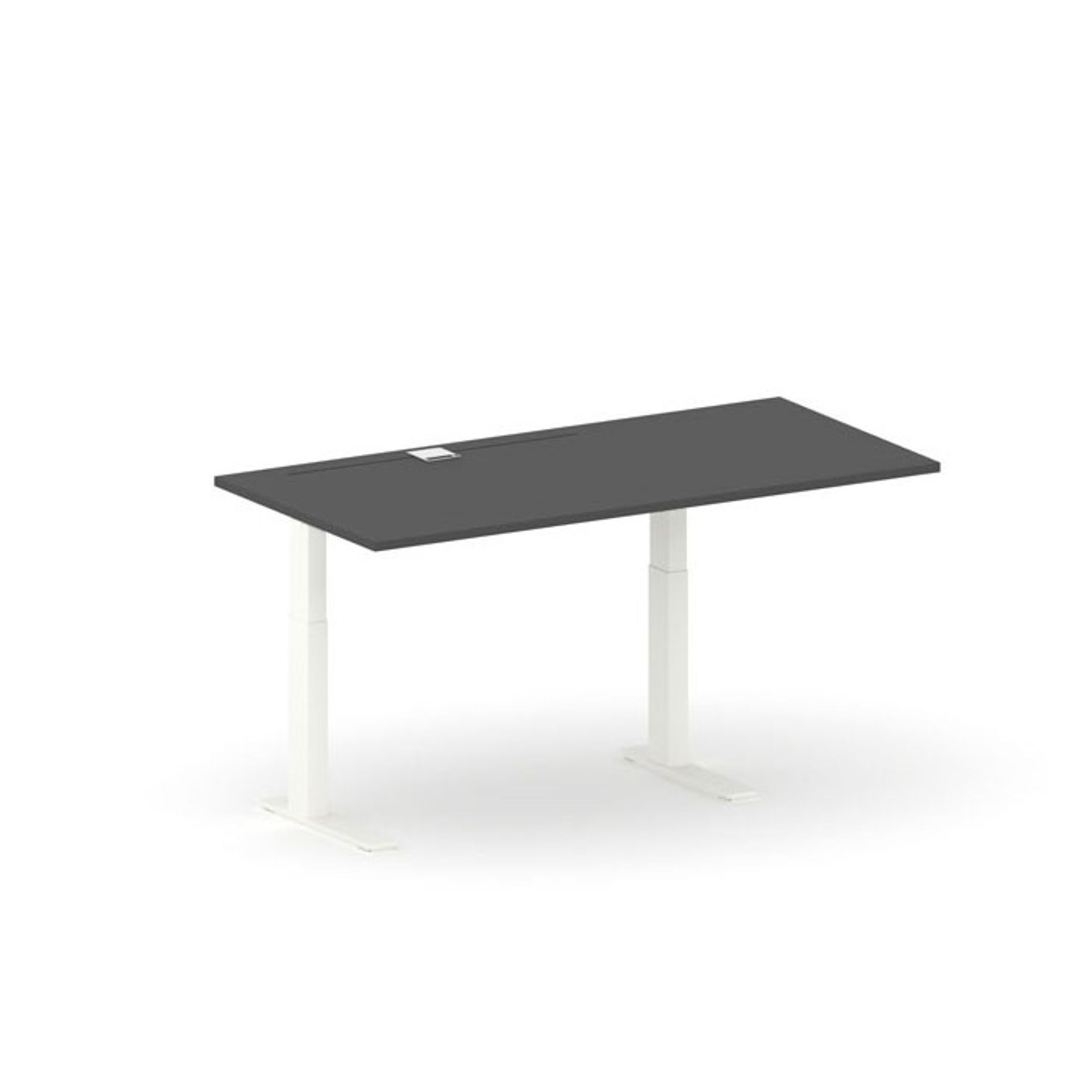 Výškově nastavitelný pracovní stůl FUTURE, 1700 x 800 x 745-1215 mm, bez paravanu, bílá/grafit