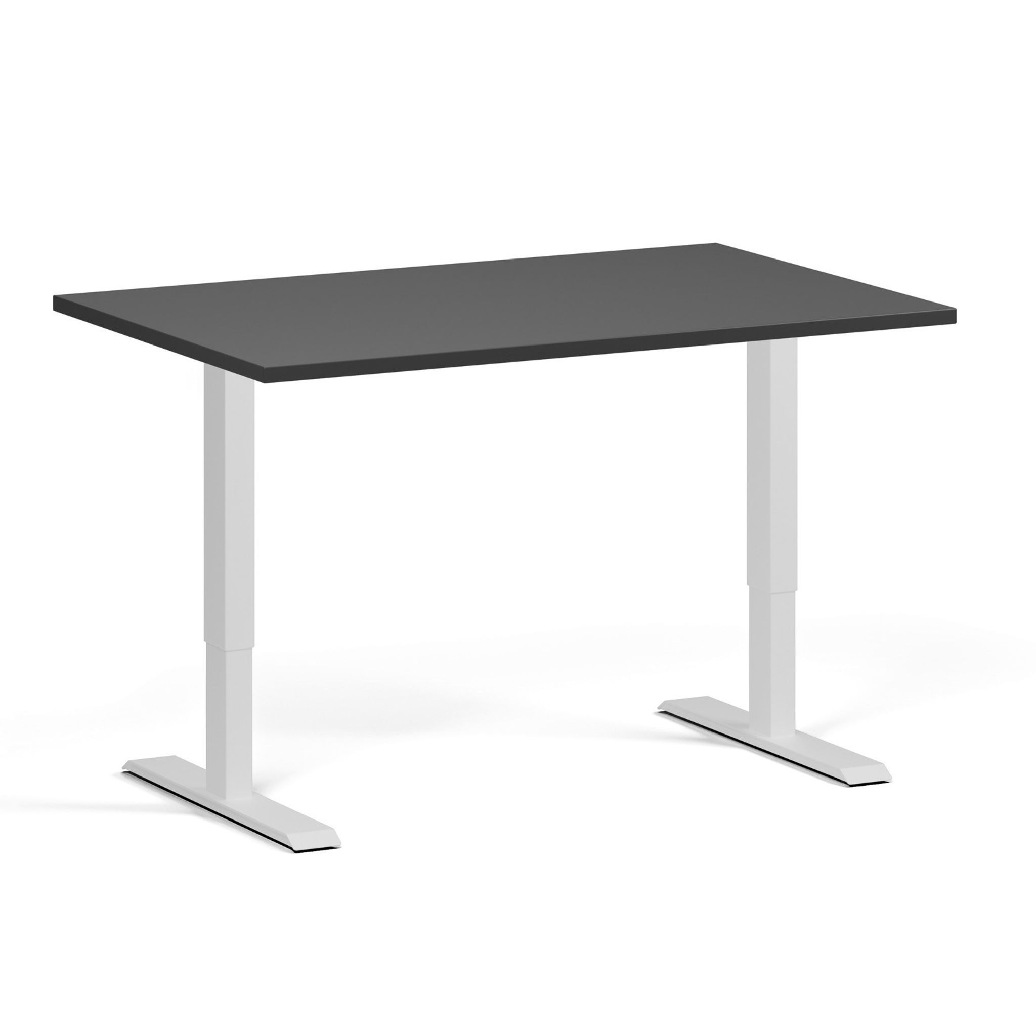 Výškově nastavitelný stůl, 1 motor, 745 - 1235 mm, deska 1200 x 800 mm, bílá podnož, grafit