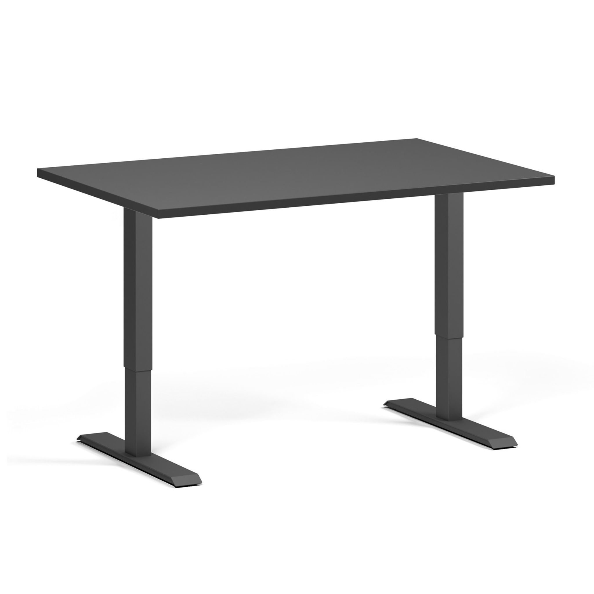 Výškově nastavitelný stůl, 1 motor, 745 - 1235 mm, deska 1200 x 800 mm, černá podnož, grafit