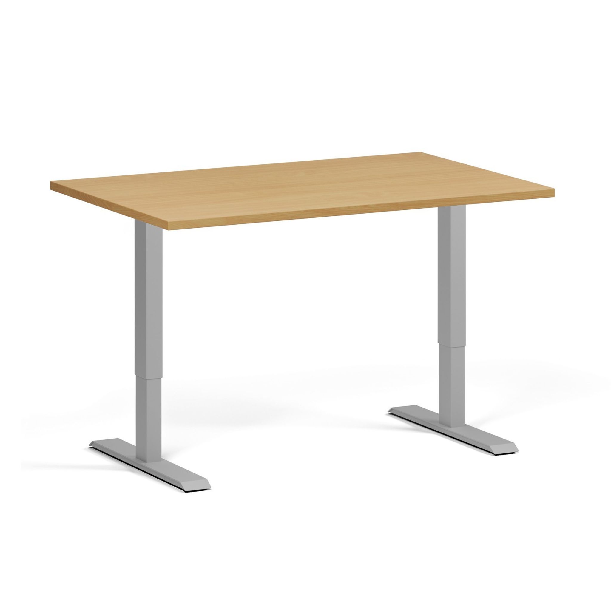 Výškově nastavitelný stůl, 1 motor, 745 - 1235 mm, deska 1200 x 800 mm, šedá podnož, buk