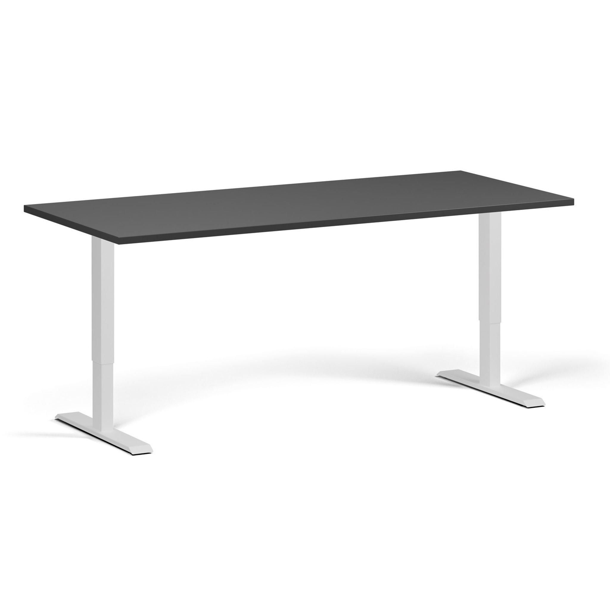 Výškově nastavitelný stůl, 1 motor, 745 - 1235 mm, deska 1800 x 800 mm, bílá podnož, grafit