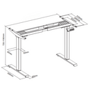 Výškově nastavitelný stůl, 1 motor, 745 - 1235 mm, deska 1800 x 800 mm, bílá podnož, wenge