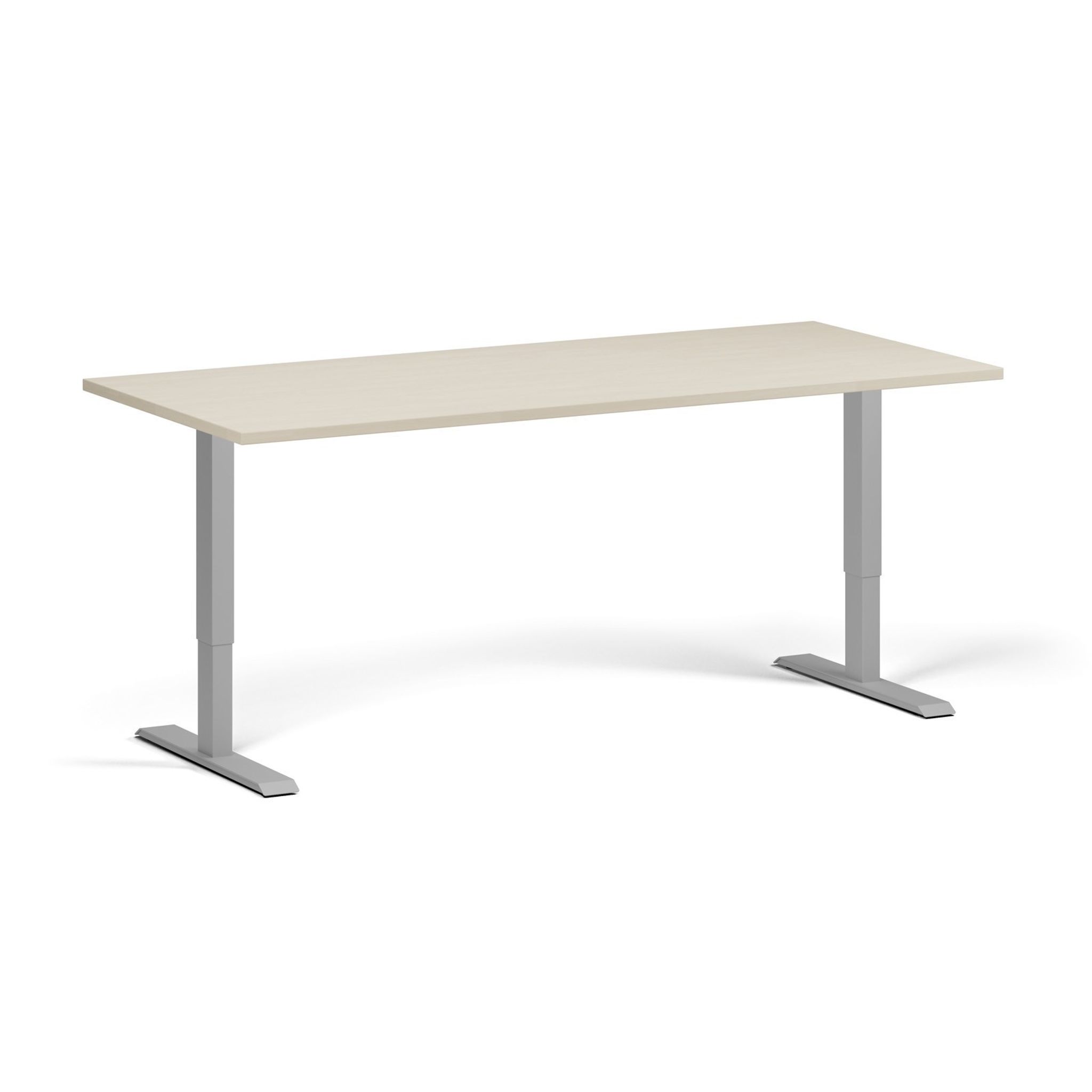 Výškově nastavitelný stůl, 1 motor, 745 - 1235 mm, deska 1800 x 800 mm, šedá podnož, bříza