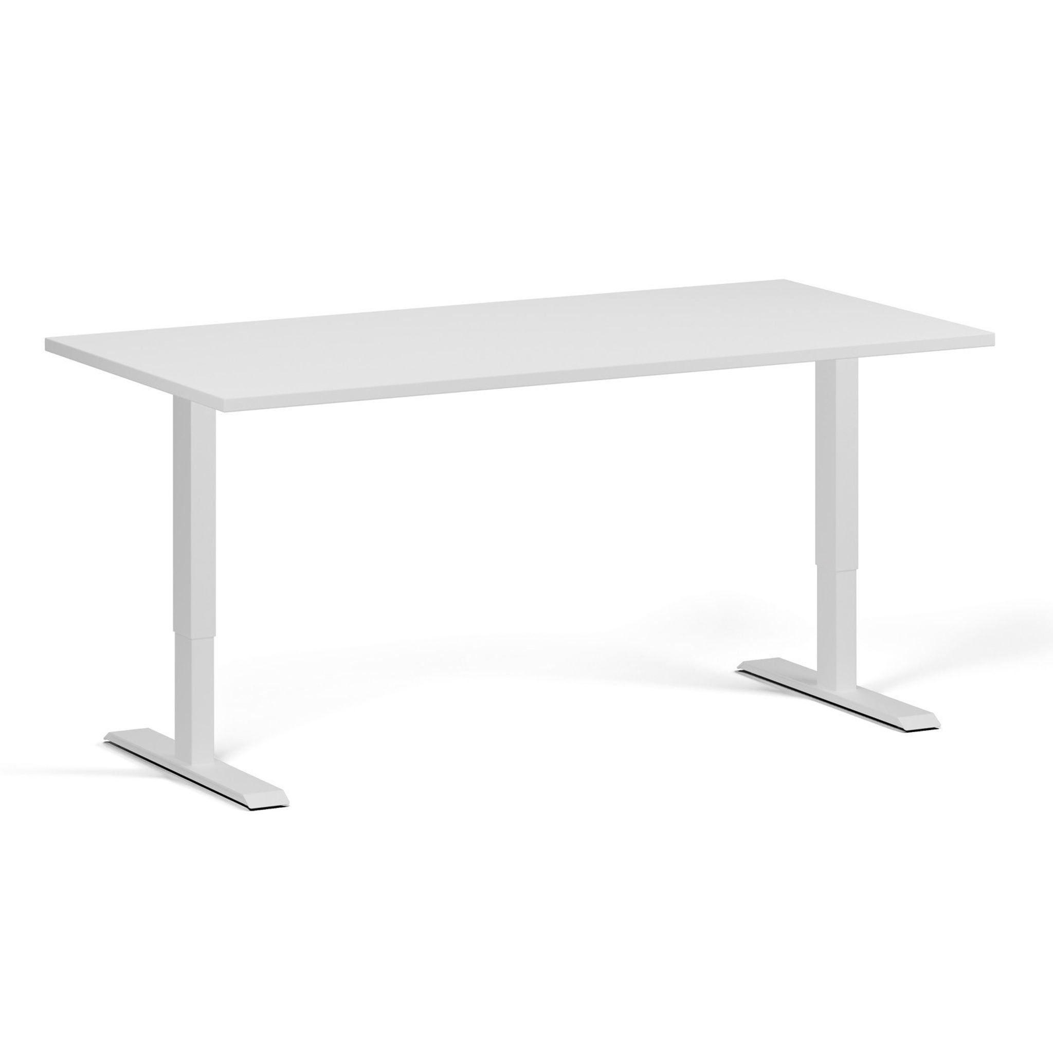 Výškově nastavitelný stůl, 160x80 cm, 1 motor, bílá podnož, bílá