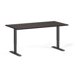 Výškově nastavitelný stůl, 160x80 cm, 1 motor, černá podnož, wenge