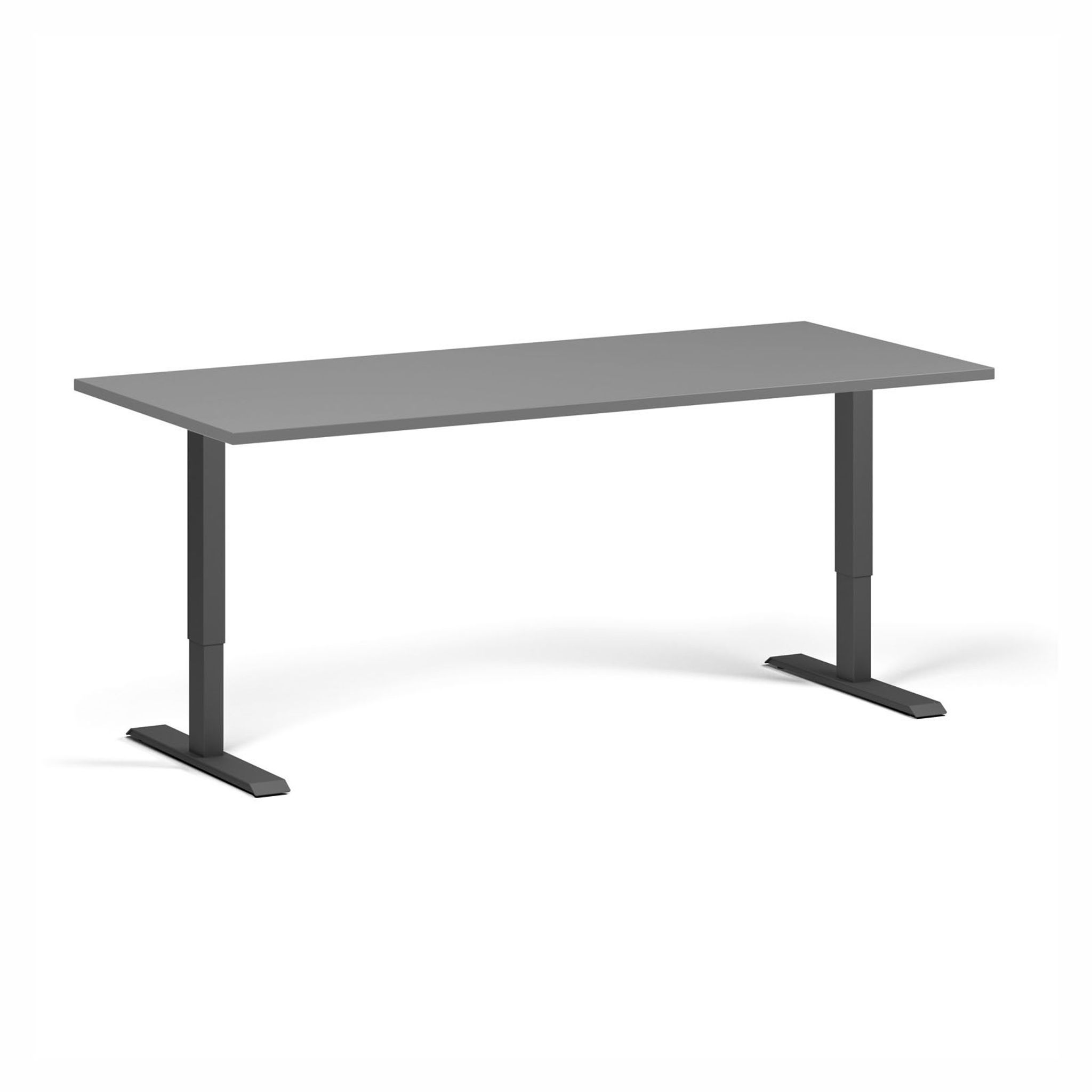 Výškově nastavitelný stůl, 180x80 cm, 1 motor, černá podnož, grafit