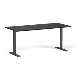 Výškově nastavitelný stůl, 180x80 cm, 1 motor, černá podnož, wenge