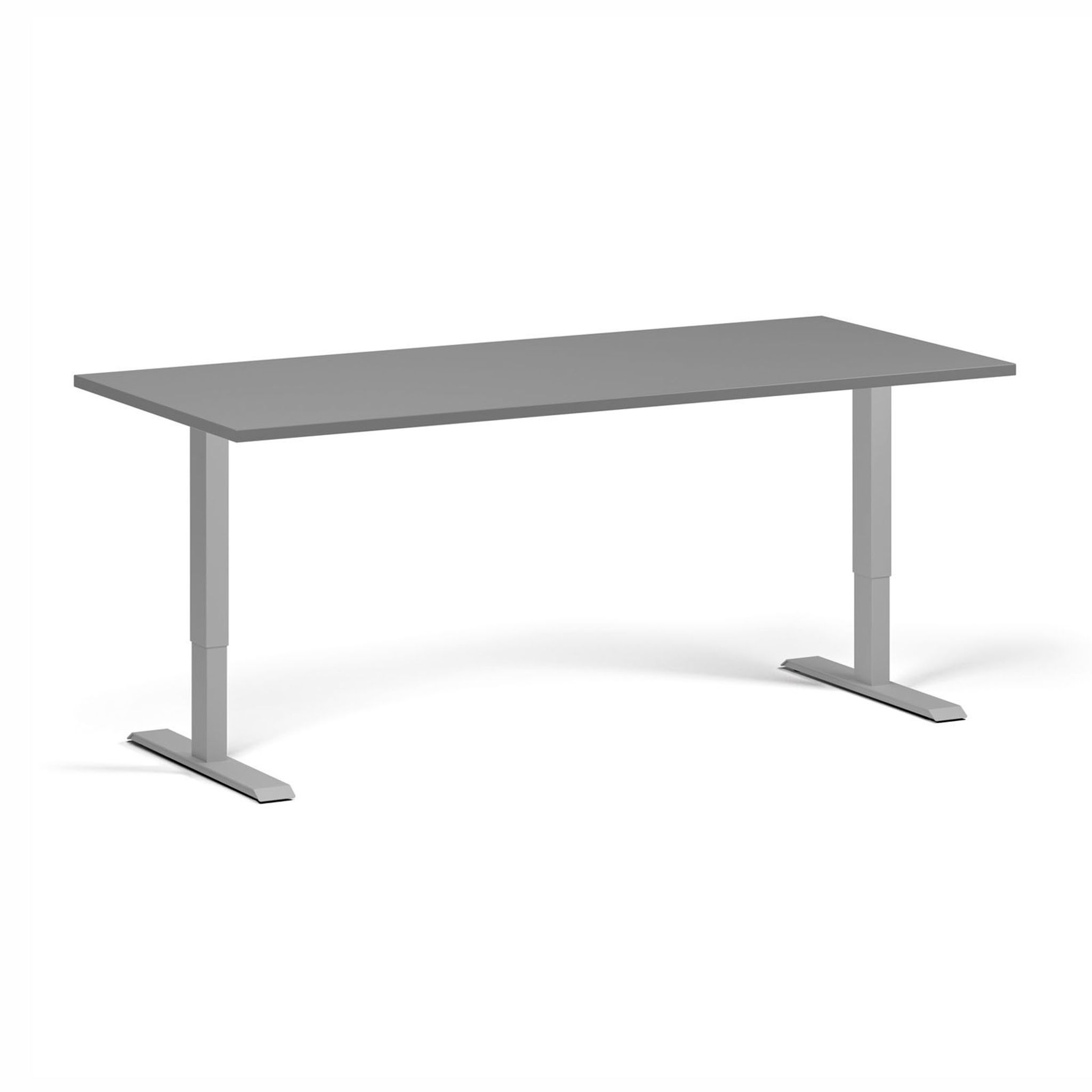 Výškově nastavitelný stůl, 180x80 cm, 1 motor, šedá podnož, grafit