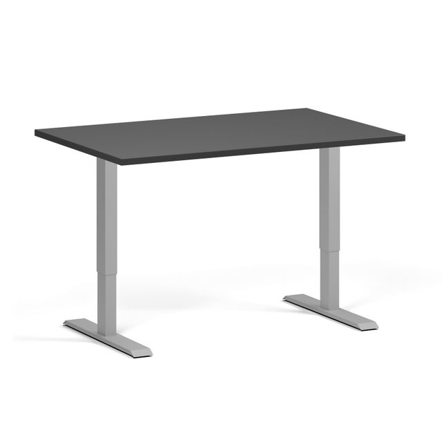 Výškově nastavitelný stůl, 2 motory, 745 - 1215 mm, deska 1200 x 800 mm, šedá podnož, grafit