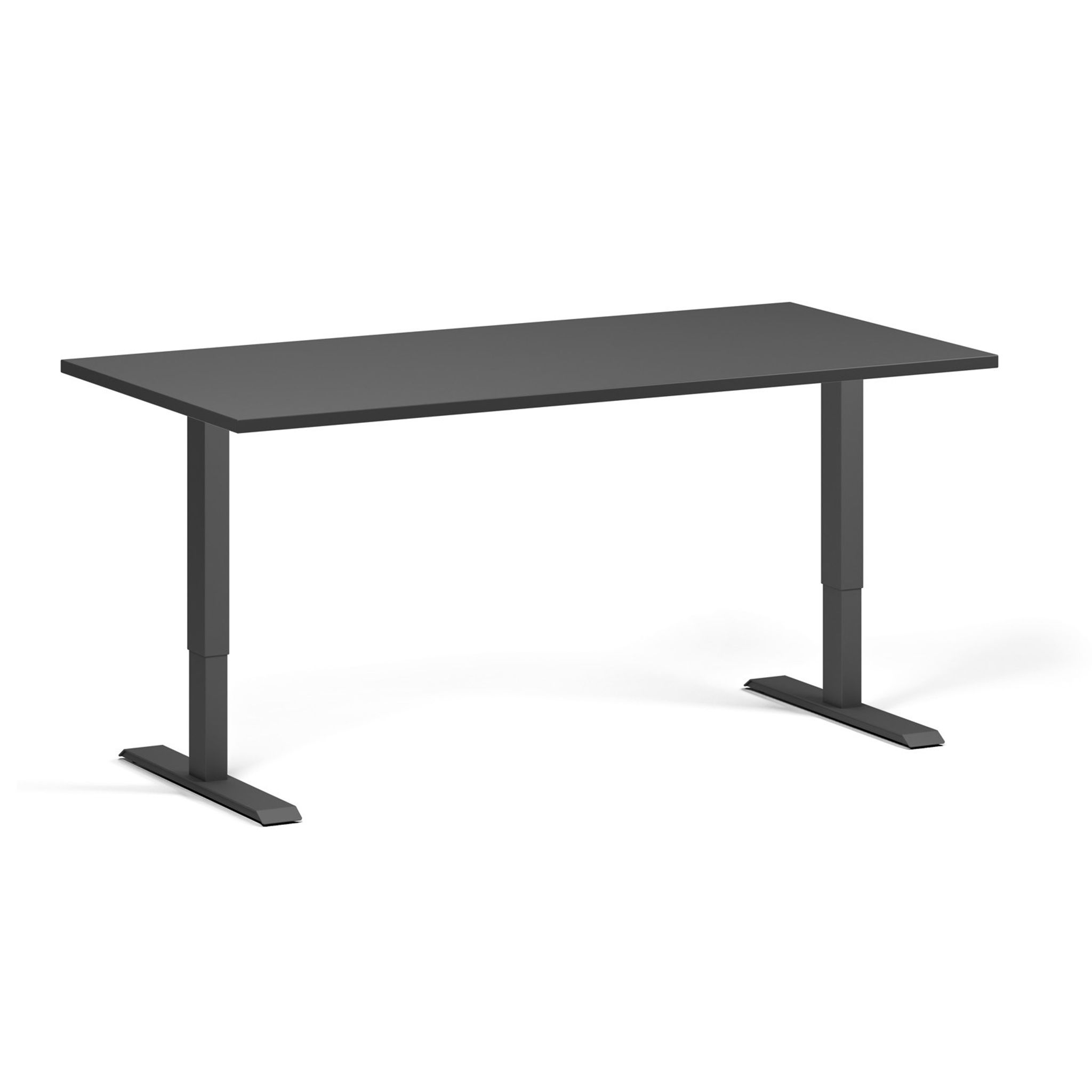 Výškově nastavitelný stůl, 2 motory, 745 - 1215 mm, deska 1600 x 800 mm, černá podnož, grafit