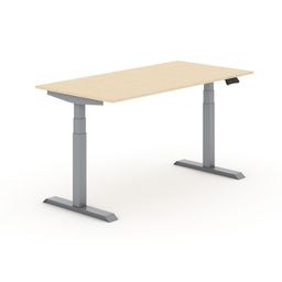 Výškově nastavitelný stůl PRIMO ADAPT, 180x80 cm, šedá podnož, bříza