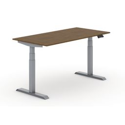 Výškově nastavitelný stůl PRIMO ADAPT, 180x80 cm, šedá podnož, ořech