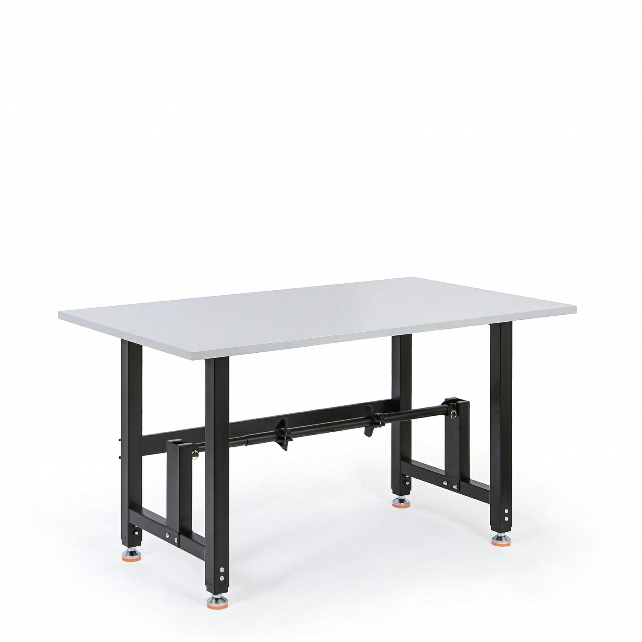 Fotografia produktu: Výškovo nastaviteľný baliaci stôl PROFI, 1400 × 800 × 790–940 mm s držiakom role