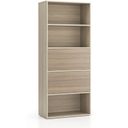 Vysoký kancelářský policový regál LAYERS, 2 boxy, 800 x 400 x 1905 mm, dub přírodní / dub mořený
