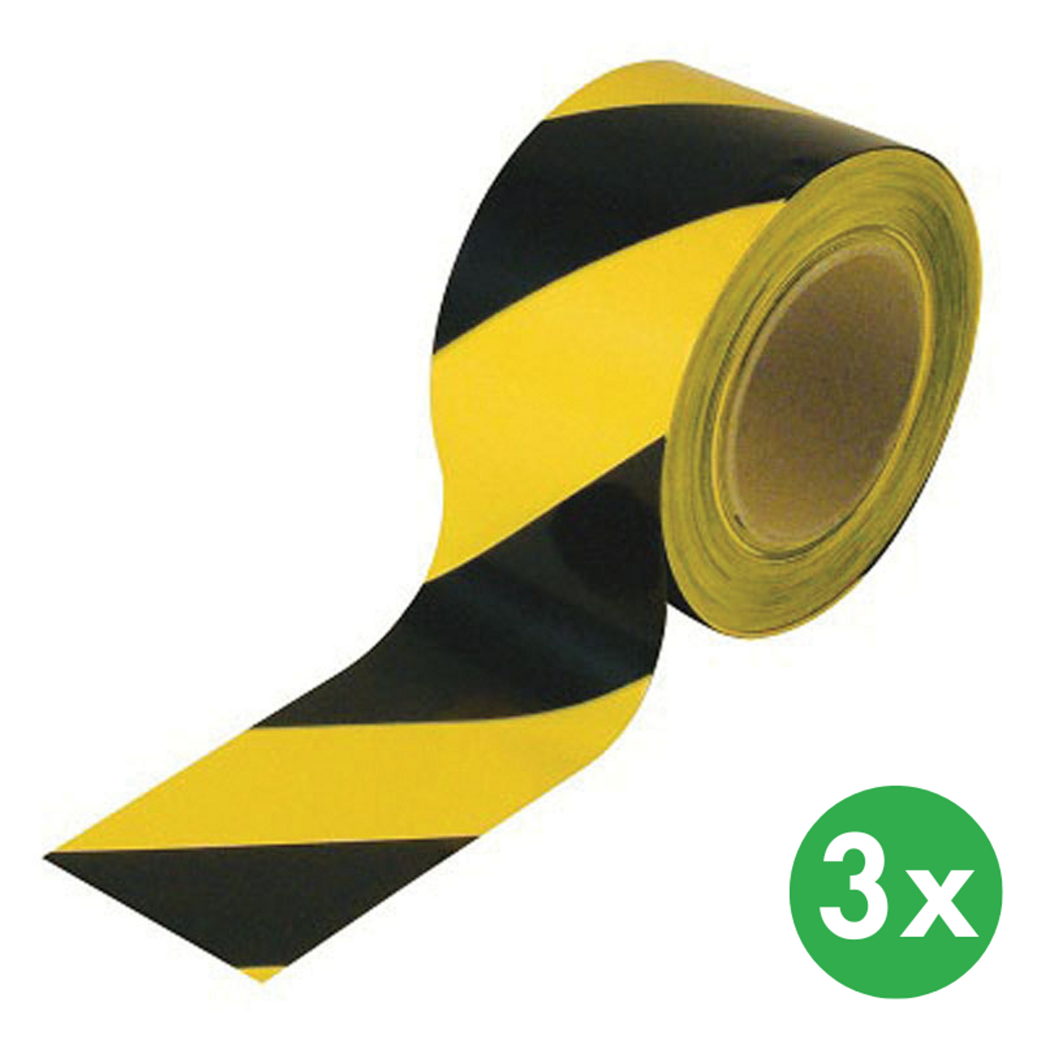 Výstražná samolepicí PVC páska, délka 18 m, 3 ks, žluto-černá