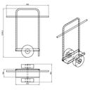 Wagen für Plattenmaterial mit Handgriff, Tragfähigkeit 200 kg, Lufträder