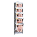 Wand-Plastikhalter für Prospekte - 1x5 A4, grau